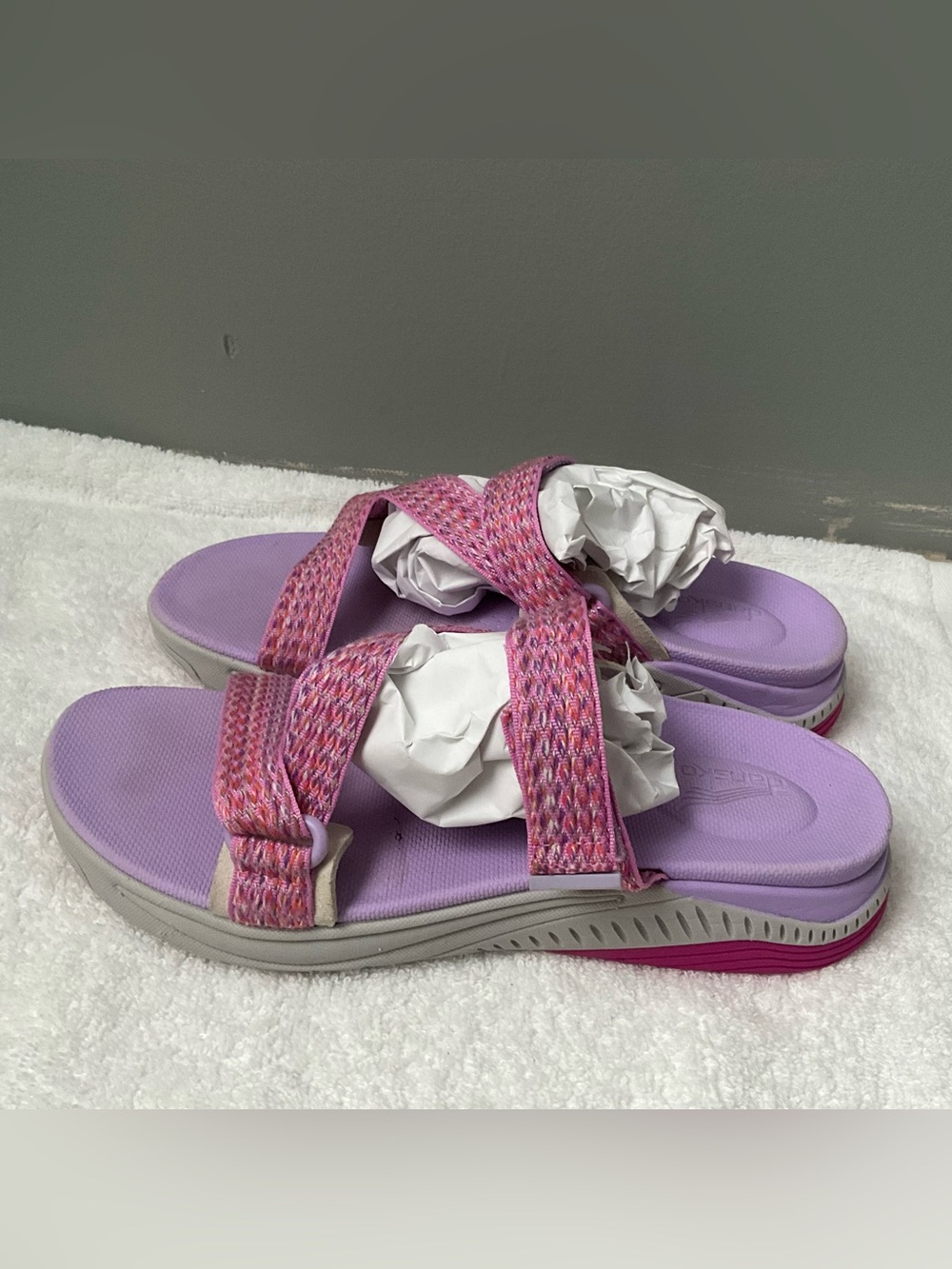 Dansko Lavender and Pink Adjustable Slide Sandals